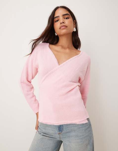 Glamorous Wrap cardigan in pretty pink - view 1