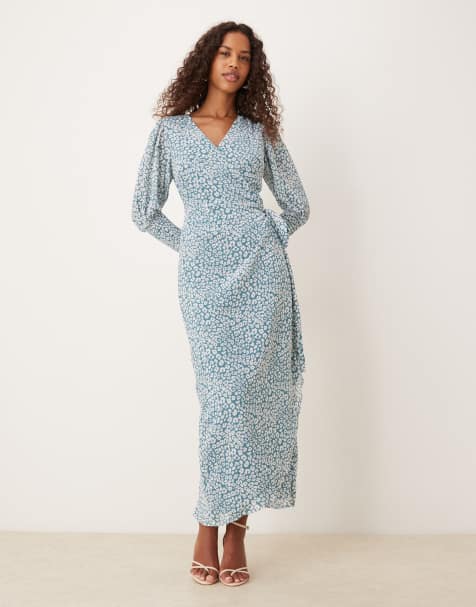Glamorous Wrap midi dress in green leopard print - view 1