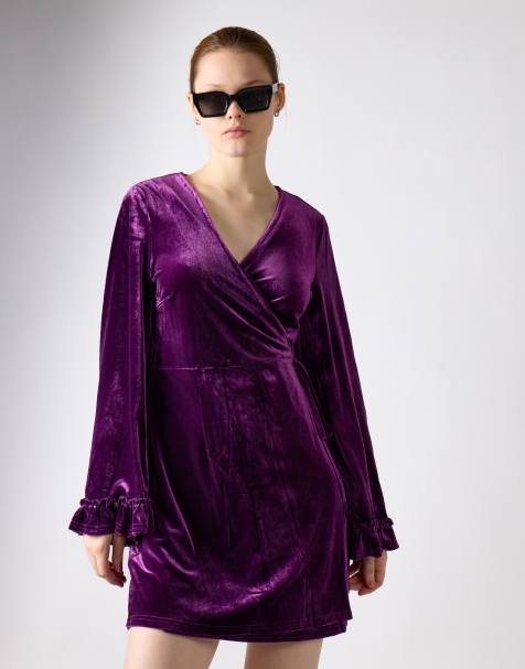 Glamorous Wrap mini dress in wine - view 1