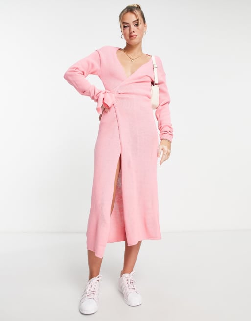 Baby pink 2025 wrap dress