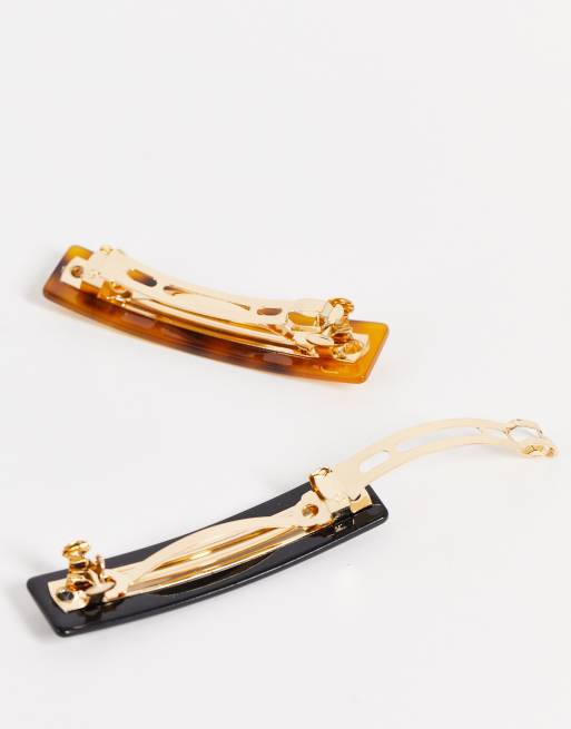 Glamorous x2 multipack diamante hair clips in black and  display picture 3
