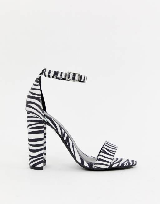 Zebra store block heels