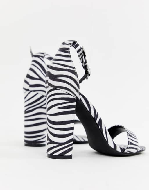 Zebra print sandals heels sale