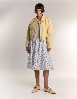 Glamorous Zip Up Coller Jacket In Yellow