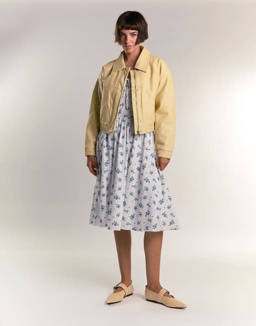 Glamorous Zip up coller jacket in buttermilk