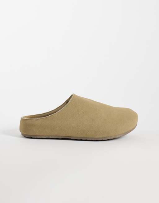 Glamorous - Zoccoli stile sabot in camoscio sintetico color tortora