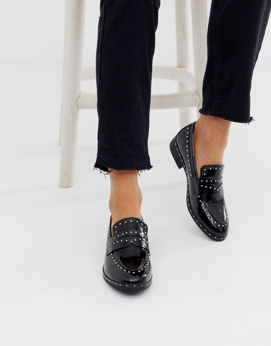 Glamorous - Zwarte loafers met studs