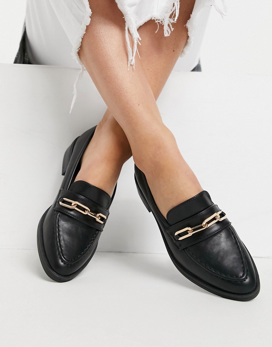 Glamoureuze - Loafers met gouden rand in zwart