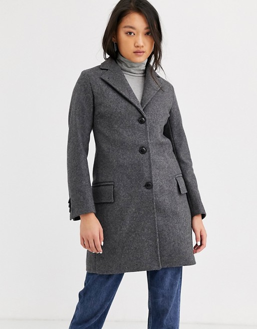 Gloverall Chesterfield wool blend tailored coat