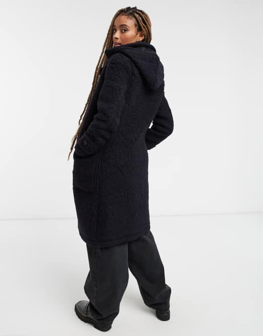 Gloverall Eliza Marineblauer Dufflecoat aus Lammfellimitat ASOS