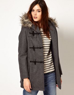 Gloverall Padded Duffle Coat with Faux Fur Trim | ASOS