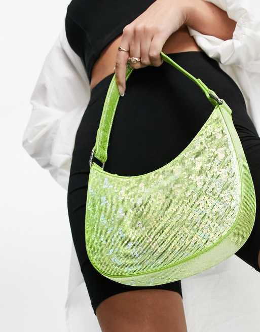 Glynit Popi curved shoulder bag in iridescent ASOS