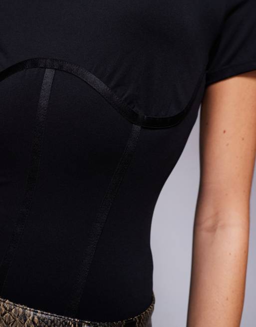 God American - Sort vægtløs korset-bodystocking, 3 af 4