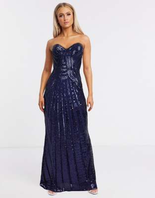 navy maxi dress with split