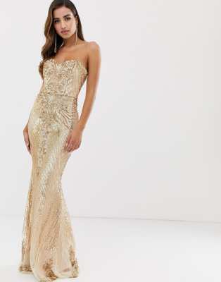 gold embellished maxi dress