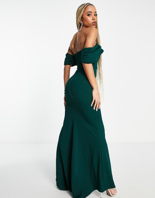 Green fishtail 2024 maxi dress