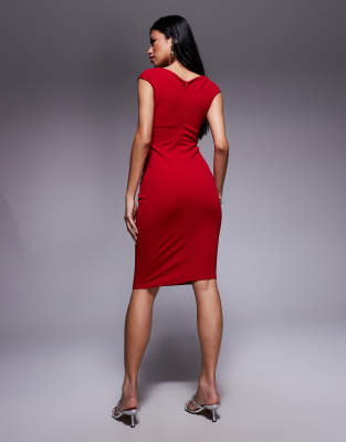 goddiva bardot pleated midi dress product info and reviews Bardot Pleated Midi Dress - Royal Blue