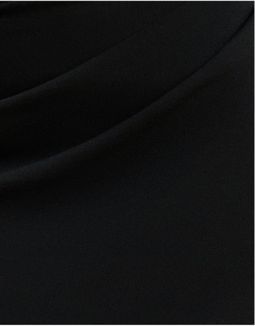 Goddiva Contrast off shoulder back satin bow maxi dress in black cream, 4 of 4