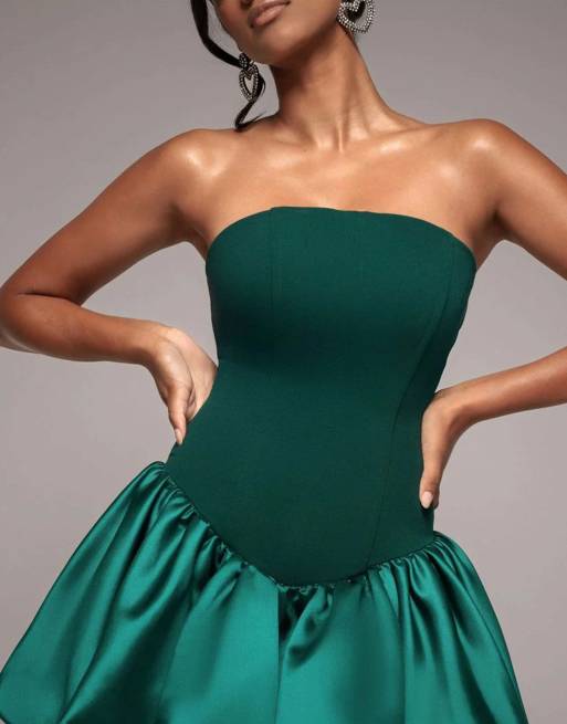flowy strapless mini dress STRAPLESS FLOWY MINI DRESS