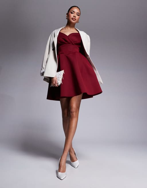 fit and flare mini dress plus size Plus Size Corset Fit And Flare Mini Halter Dress main image 1