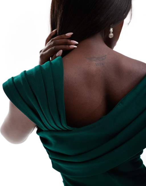 Goddiva Cowl Neck Maxi Dress in Emerald , 4 of 4