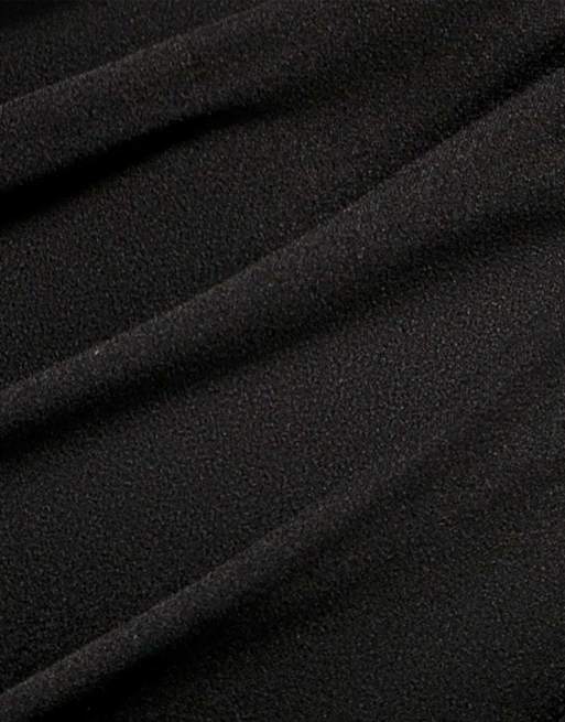Goddiva Cowl neck one shoulder chiffon maxi dress in black, 4 of 4