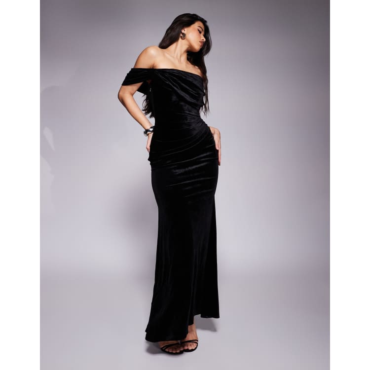 maxi dress beginning boutique Xander Blue Satin Maxi Dress - US 12