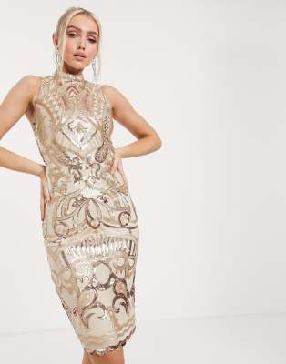 goddiva embroidered midi dress