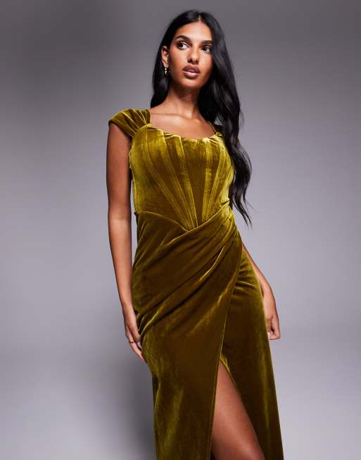 Bryher | Velvet Corset Maxi Dress