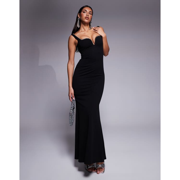 strapless open back dress Velvi - Stardust One Shoulder Sequin Gown - Diamond Blue - Final Sale main image 1