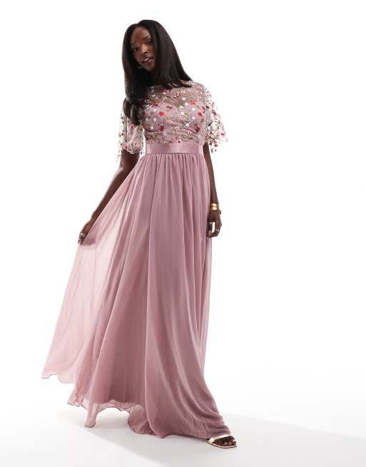 goddiva embroidered sequin mesh maxi dress product info and reviews Wholesale Floral Sequin Mesh Maxi Dress – City Goddess main image 0