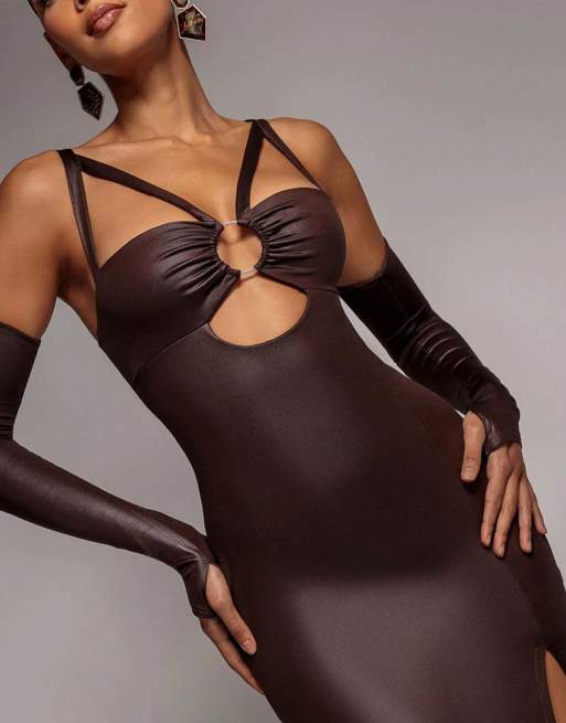 brown leather cut out dress Dark Brown Button Down Faux Leather Mini Dress LD2108  Southern Soule  Designs