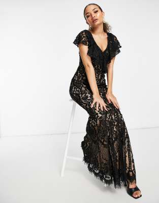 goddiva floral sleeve maxi dress