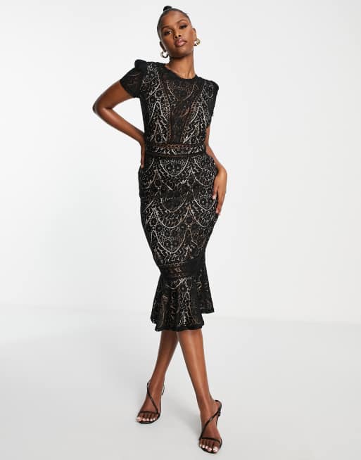 Black lace hotsell evening dresses uk