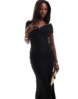 Goddiva Super Split Front Drawstring Maxi Skirt - Brown
