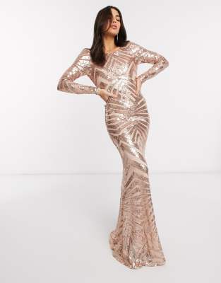 asos rose gold dress