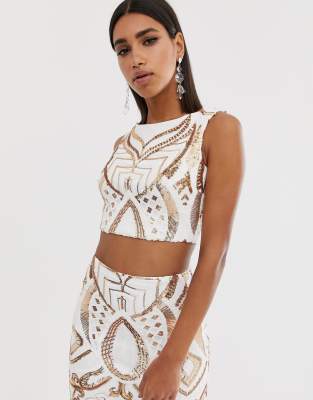 asos gold crop top