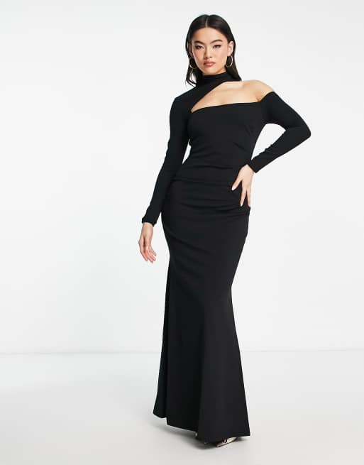 Asos black 2025 fishtail dress