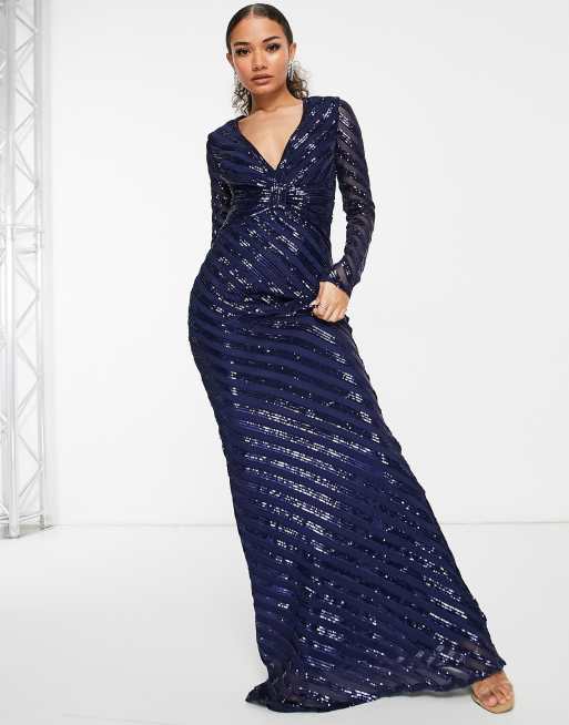 Fishtail sequin maxi clearance dress