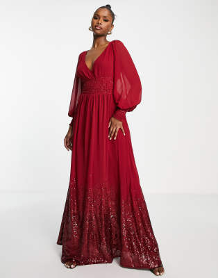 maxi long sleeve dress