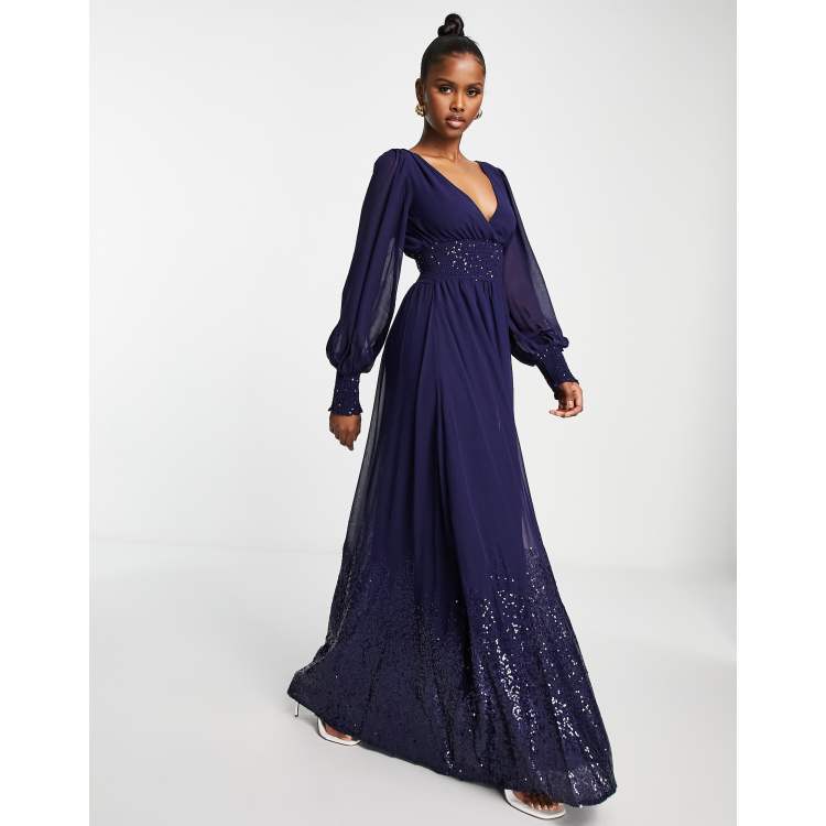 Prom maxi 2024 dresses with sleeves