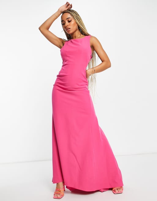 Cerise pink maxi outlet dress