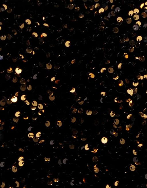 Goddiva Multi sequin & velvet v neck cross back maxi dress in gold, 4 of 4