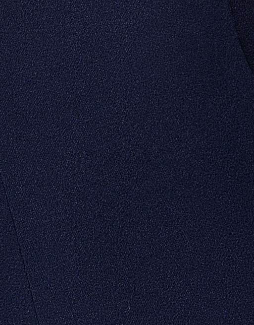 Goddiva Multiway bow velvet satin sweetheart maxi dress in navy, 4 of 4