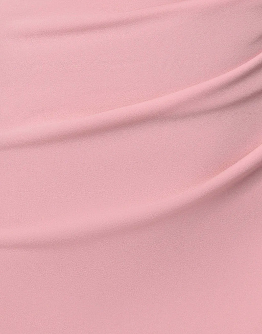 Goddiva Off the shoulder pleated waist maxi dress in blush, 4 of 4
