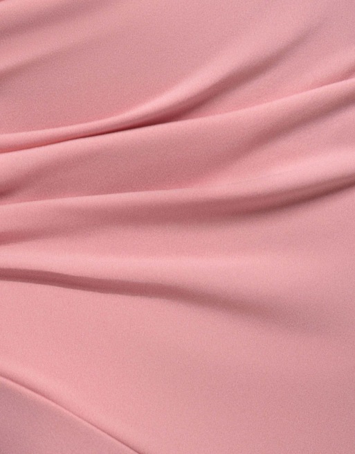 Goddiva One shoulder cape sculpting stretch jersey & chiffon maxi dress in blush, 4 of 4