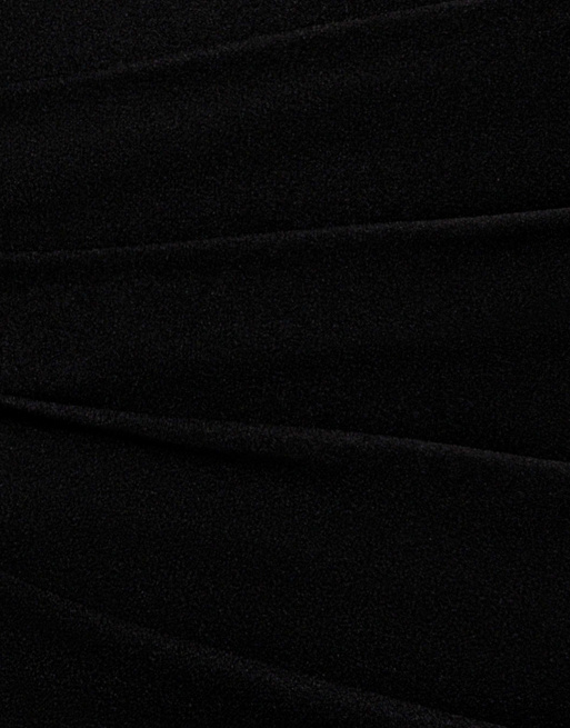 Goddiva One shoulder cape sleeve maxi dress in black, 4 of 4