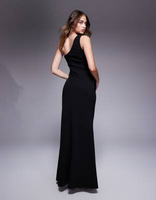 green emerald velvet dress Goddiva One Shoulder Frill Maxi Dress – Tradegala