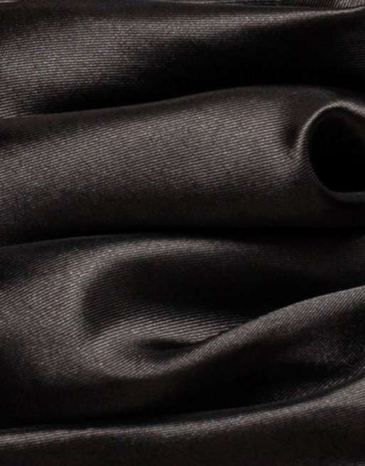 Goddiva One shoulder puffed satin sleeve asymmetric top in black, 4 of 4