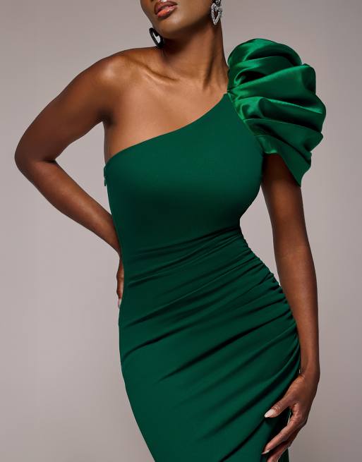 goddiva one shoulder evening maxi dress Goddiva – Glitter Velvet One Shoulder Maxi Dress – Bridesmaid dresses – Red
